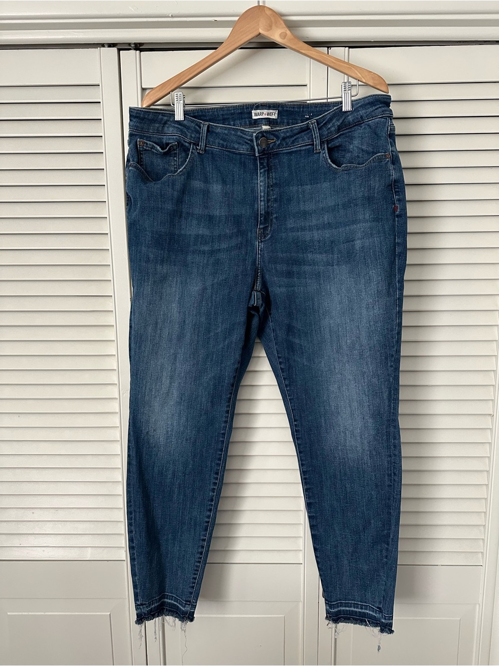 Warp + Weft EUC Dark Blue Cropped Ankle Jeans